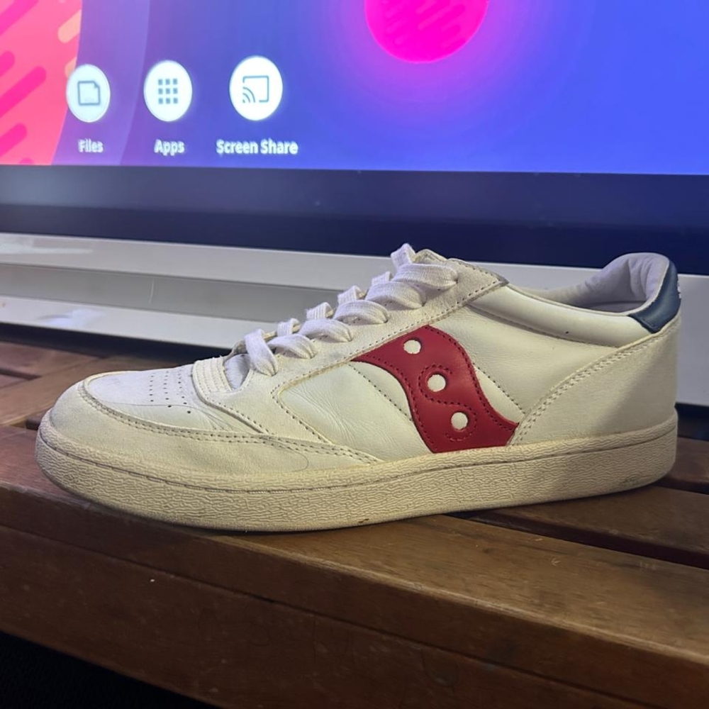 Saucony White and Red Classic Sneakers
